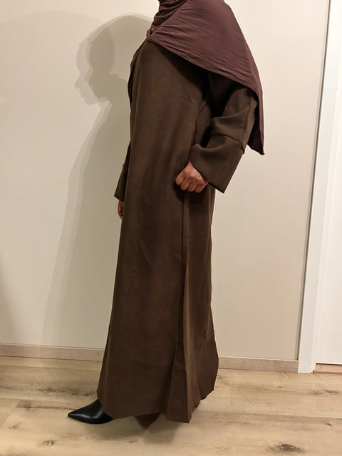 BROWN CLOSED WINTER ABAYA