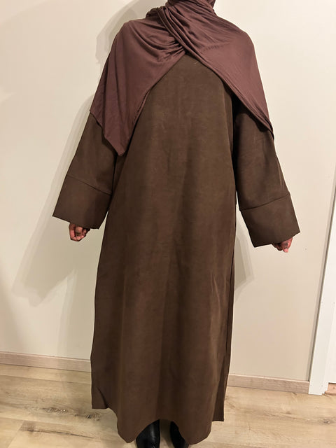 BROWN CLOSED WINTER ABAYA