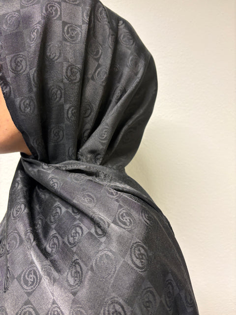 Black Jaquard Elegant Hijab